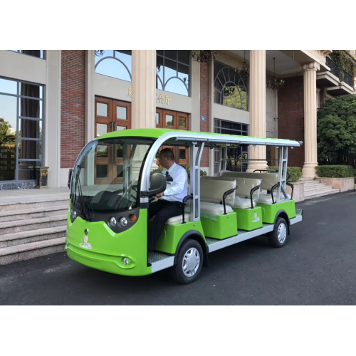 New 14 Seats Electric Sightseeing Vehicle Solar Vehicle  Tourist Bus Mini Bus with Dual Power Assist System Mileage 100-150 km